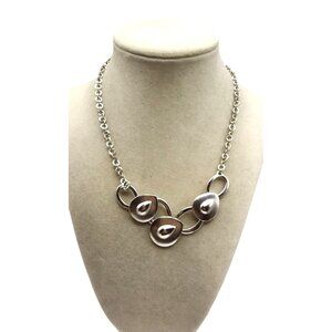 TEAR DROP NECKLACE SILVER TONE - Abstract